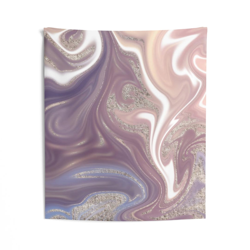 Abstract Tapestry | Lavender Blush Pink White Silver