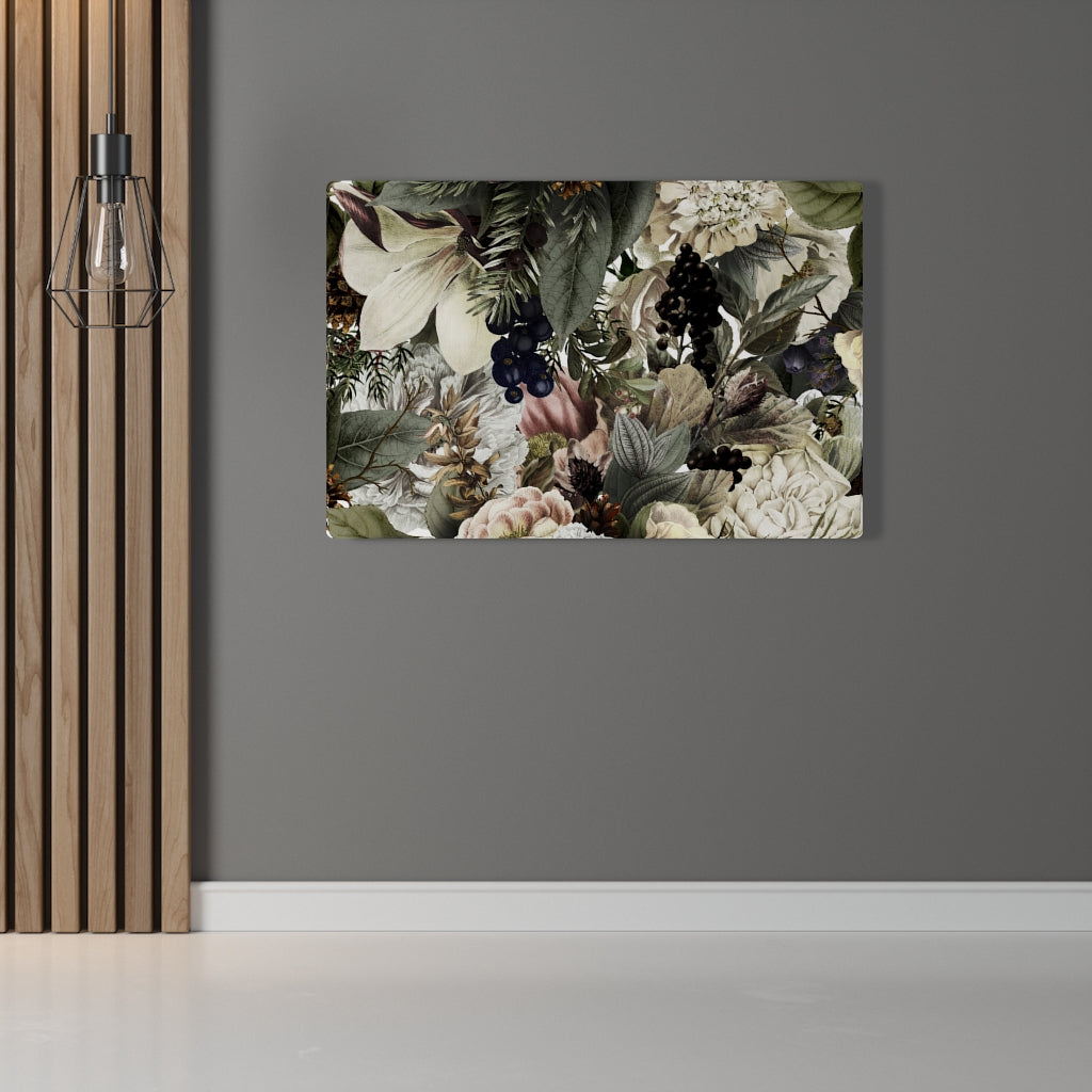 FLORAL CANVAS ART | Black White Green