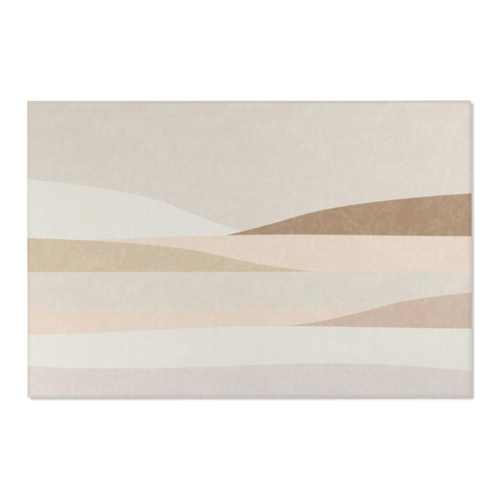 Abstract Boho Area Rug | Beige Sand Pink Hills