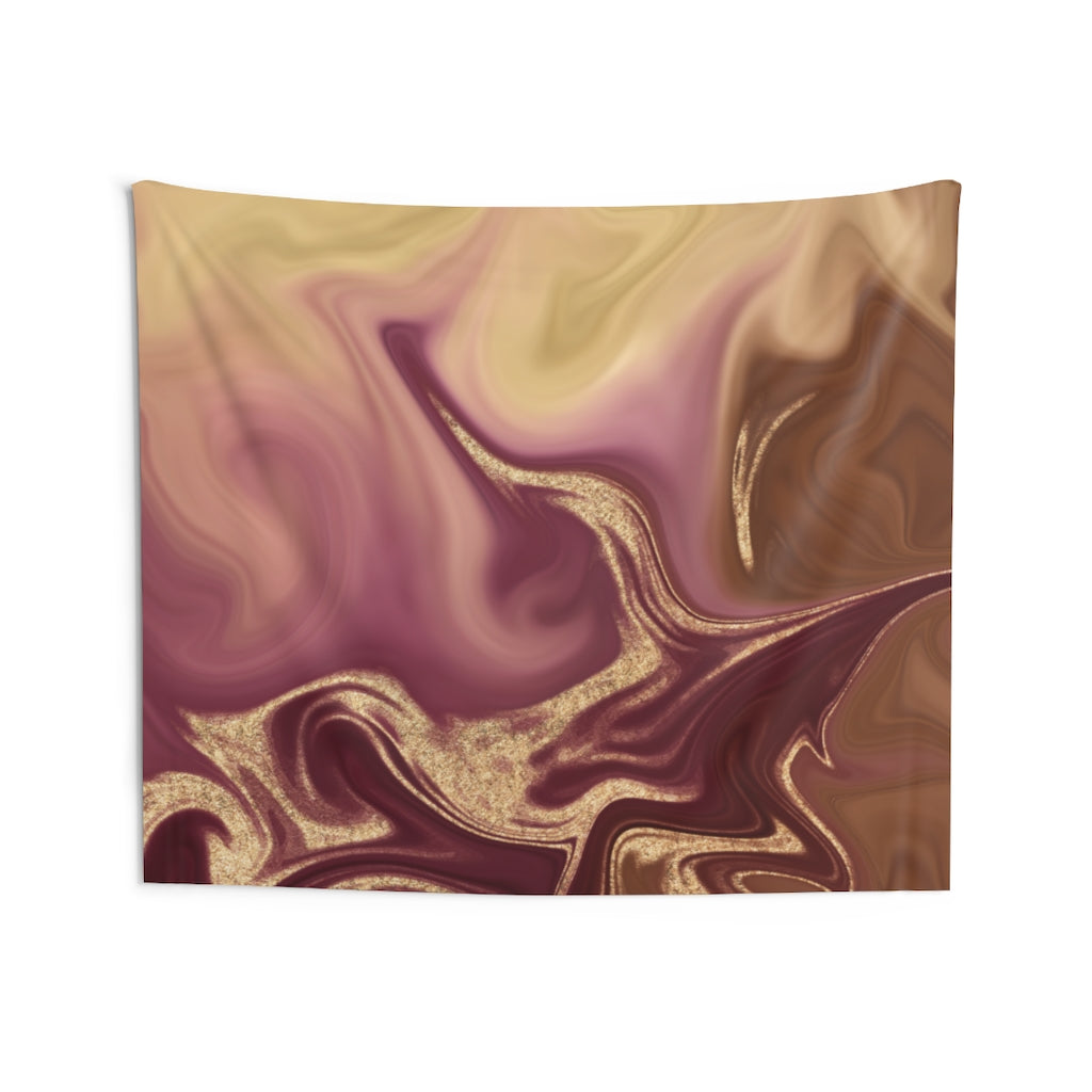 Abstract Tapestry | Wine Red Gold