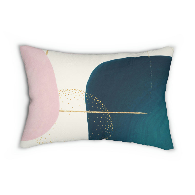 Lumbar Pillow | Abstract Teal Blue Ombre