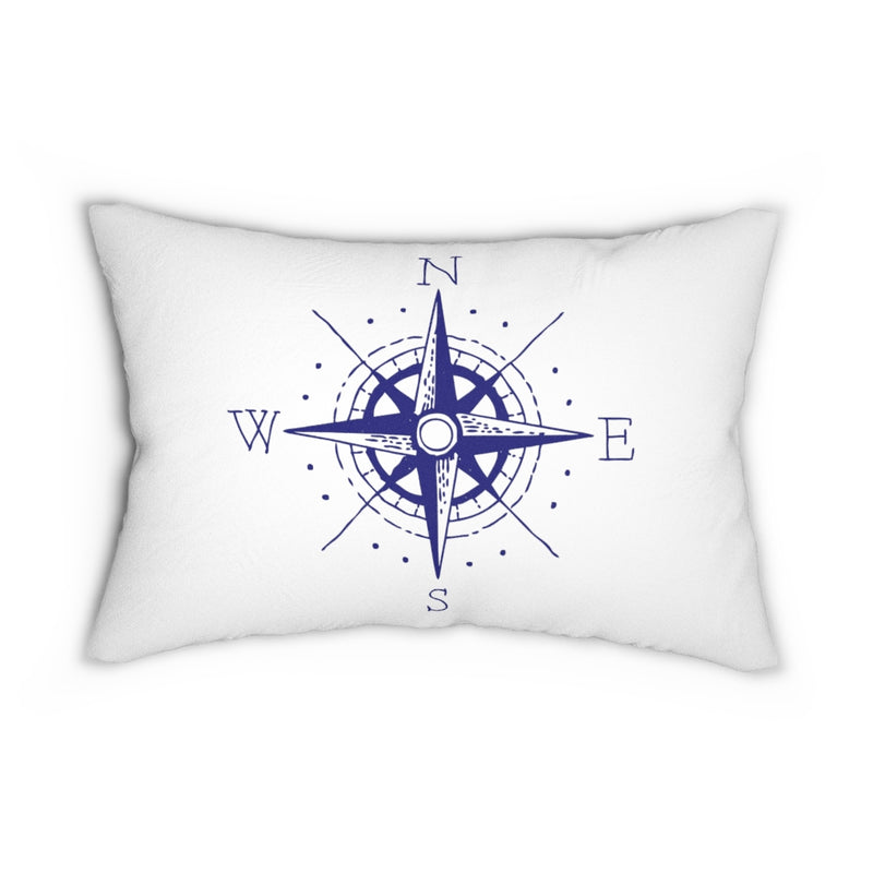 Navy Lumbar Pillow | White Blue | Nautical