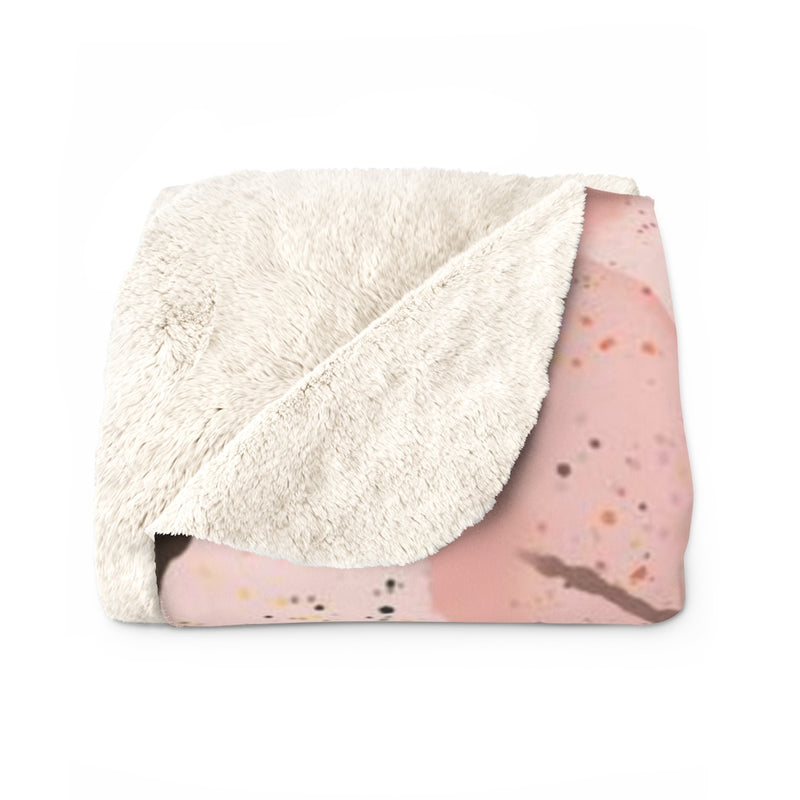 Abstract Comfy Blanket | Blush Pink Beige Black
