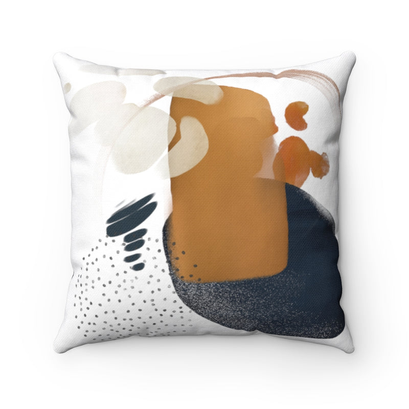 Abstract Boho Pillow Cover | Navy Blue Cream Brown
