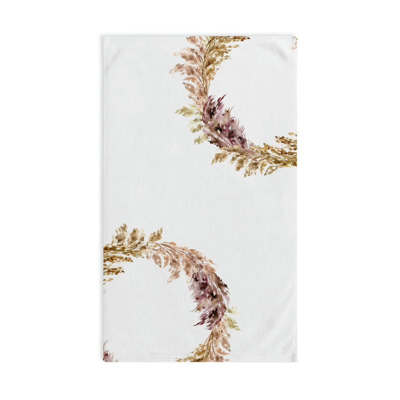 Floral Kitchen, Bath Hand Towel | Pink Beige White Pampas