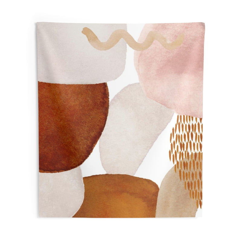 Abstract Tapestry | Blush Pink White Beige Rust