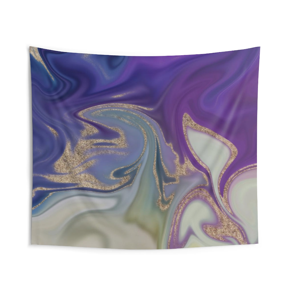 Abstract Tapestry | Purple Beige Silver