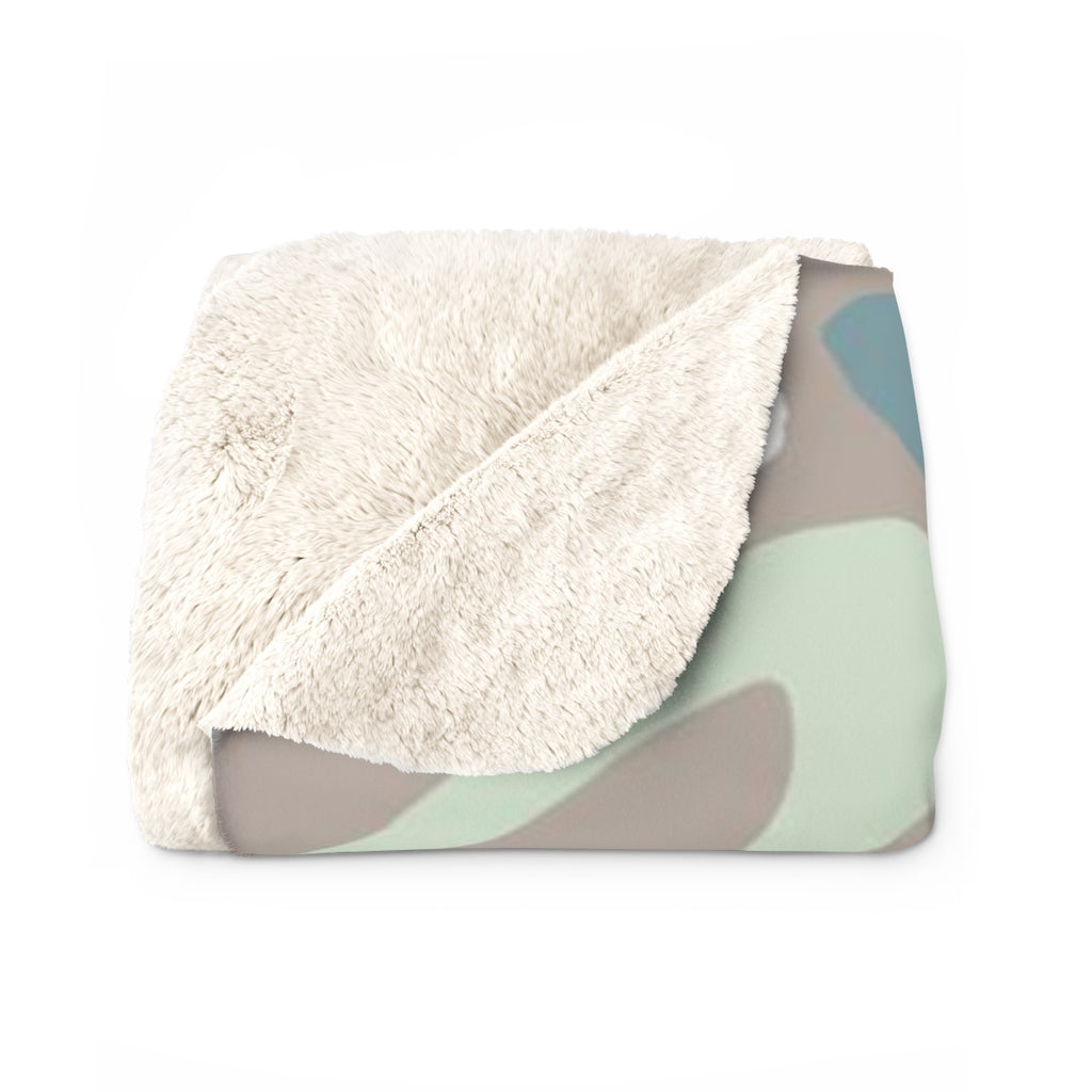 Abstract Comfy Blanket | Gray Teal