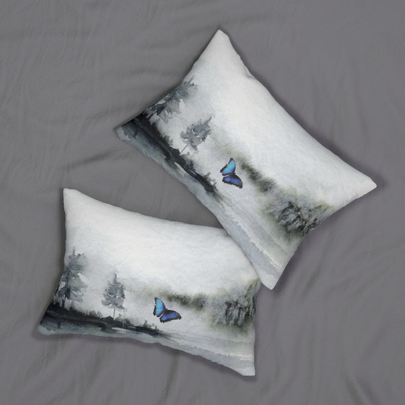 Whimsical Lumbar Pillow | White Grey Black
