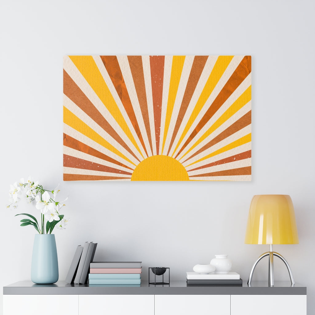 RETRO CANVAS ART | Orange Red Yellow Rising Sun