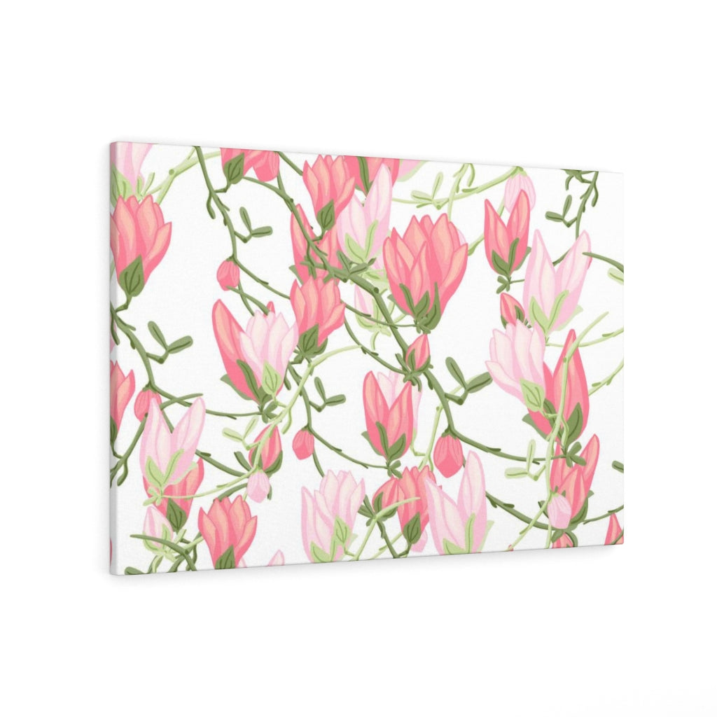 FLORAL CANVAS ART | White Pink Green