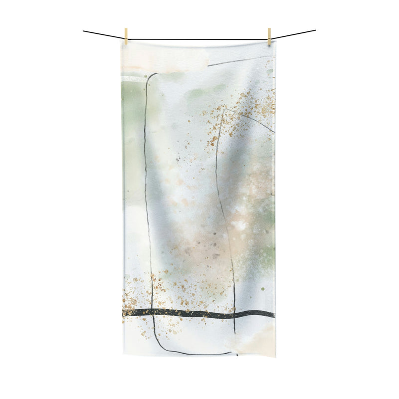 Abstract Boho Bath Towel | White Sage Green Ombre