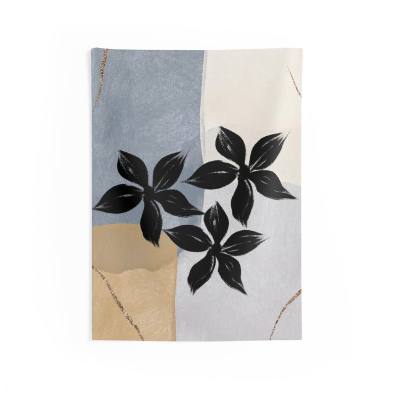 Floral Tapestry | Black Grey Beige Cream