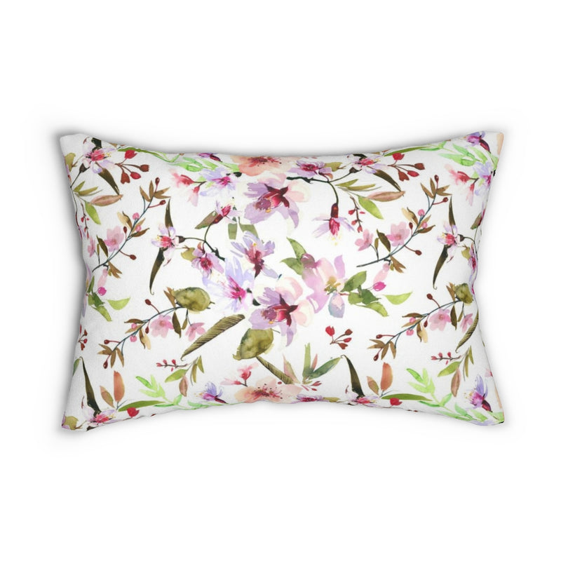 Floral Boho Lumbar Pillow | Fuchsia Pink Green
