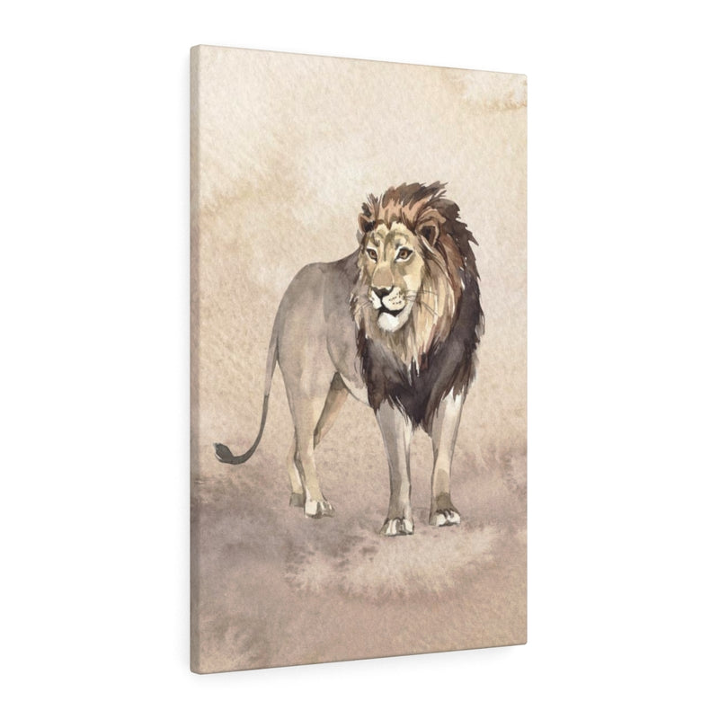 WHIMSICAL WALL CANVAS ART | Beige Watercolor Lion
