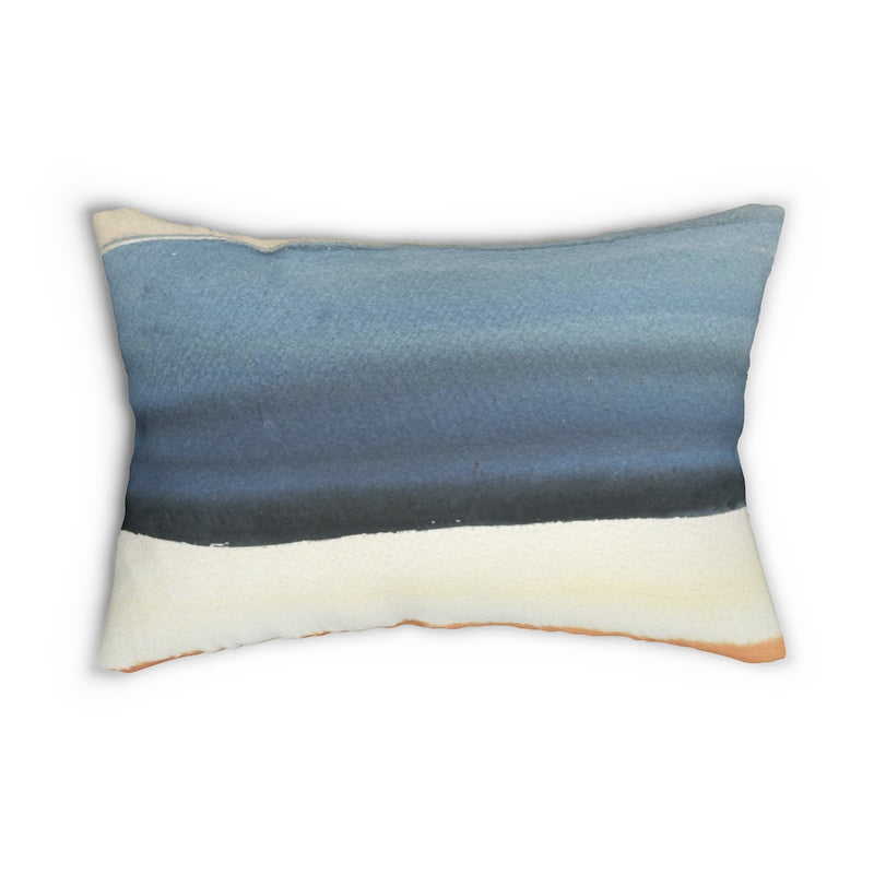 Abstract Boho Lumbar Pillow | Yellow Blue Orange