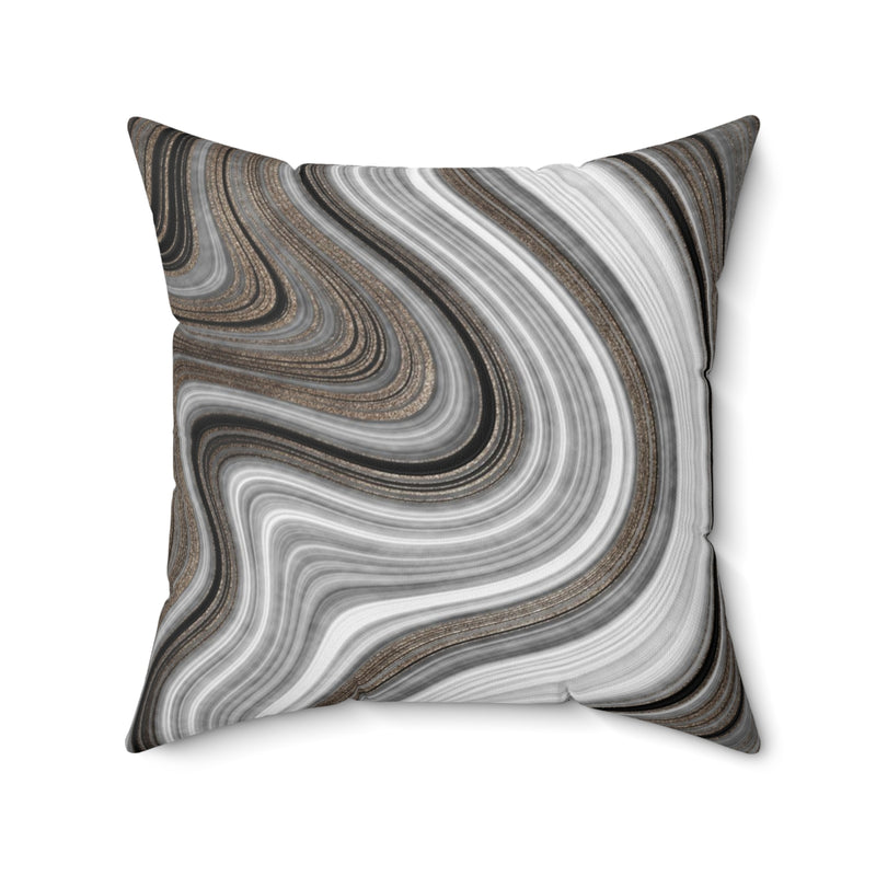 Marble Pillow Cover | Agate White Beige Black