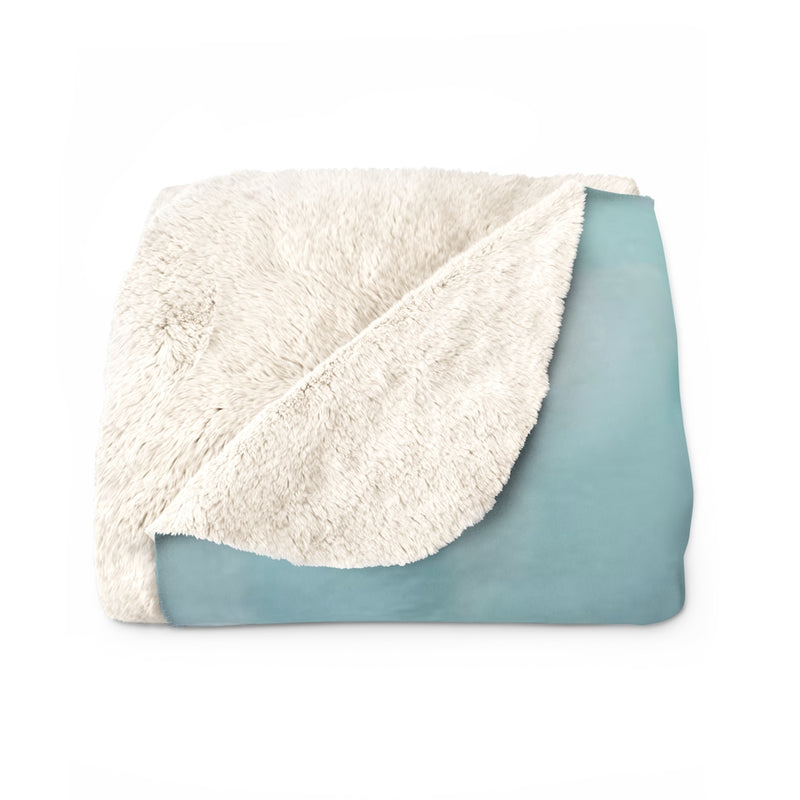Abstract Comfy Blanket | Teal Beige Gradient