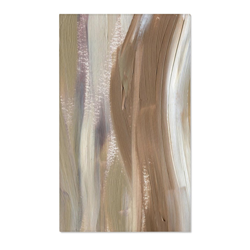Abstract Boho Area Rug | Brown Purple Acrylic