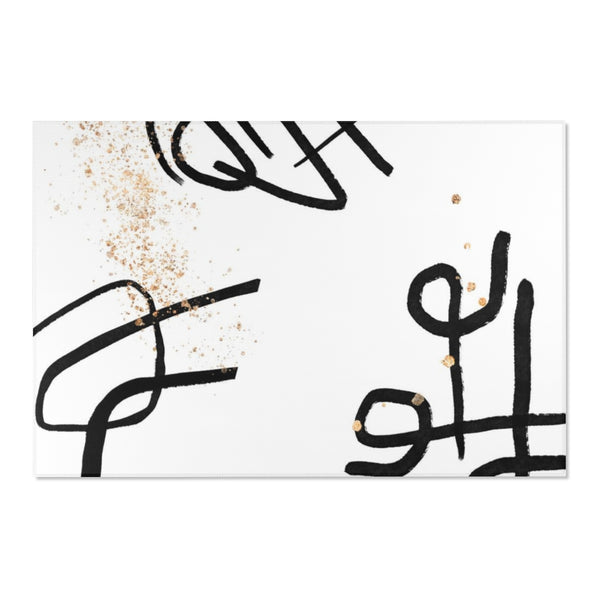 Abstract Area Rug | White Black