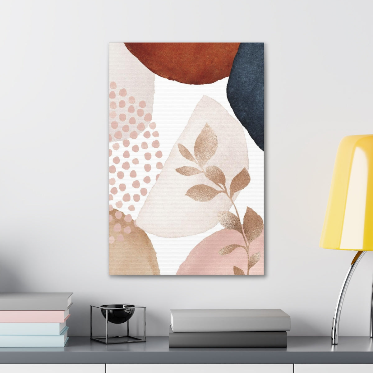 Abstract Wall Canvas Print | Golden Leaves