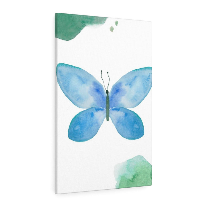 WHIMSICAL WALL CANVAS ART | White Green Blue Butterfly