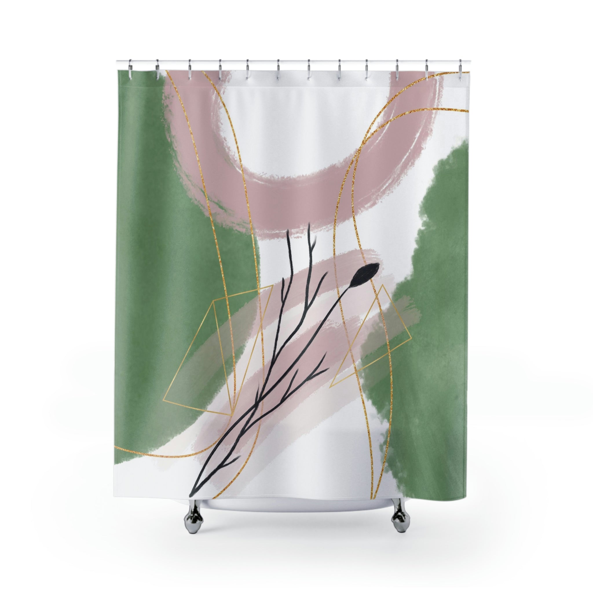 modern boho fabric shower curtain