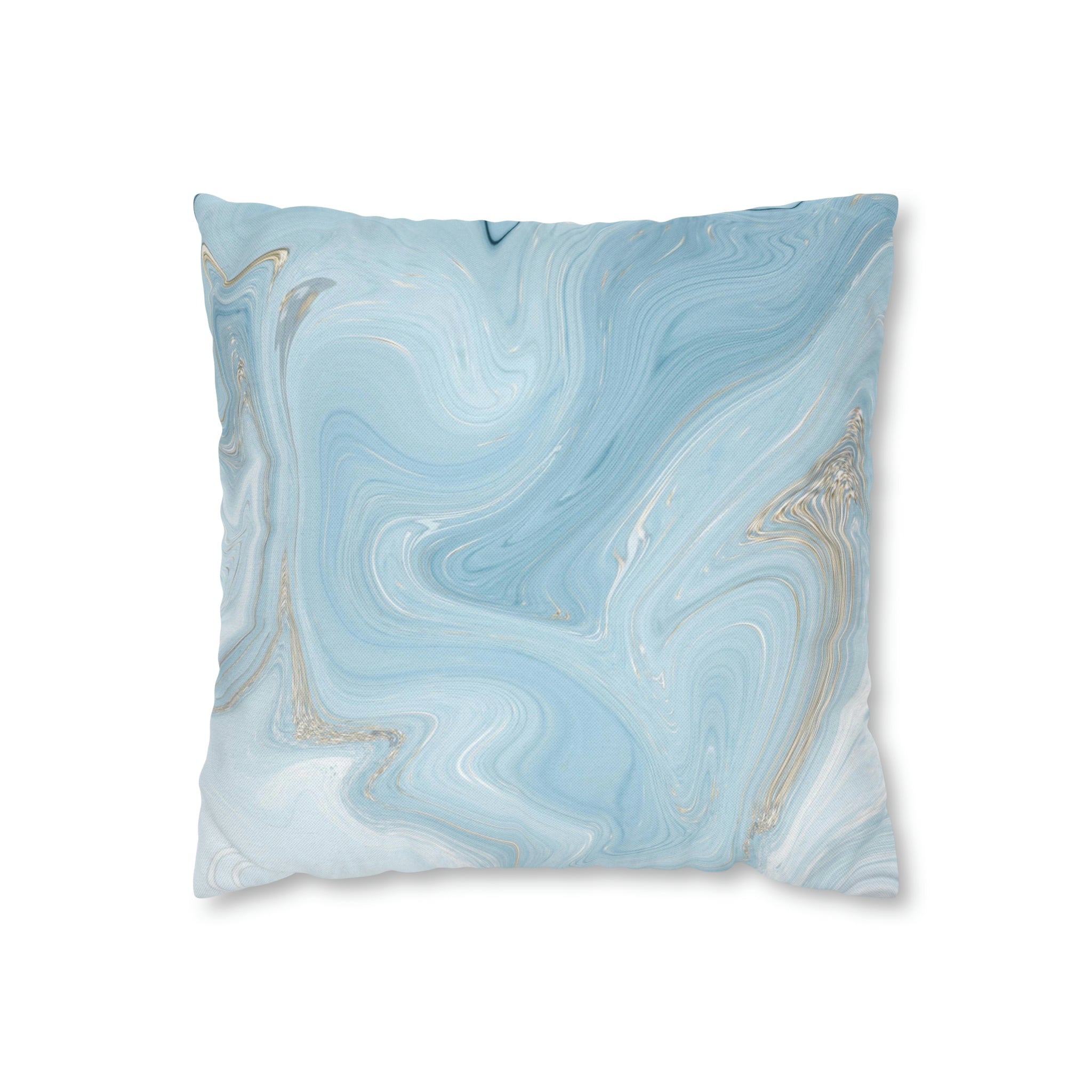 Abstract Pillow Cover | Pale Sky Blue Marble Print