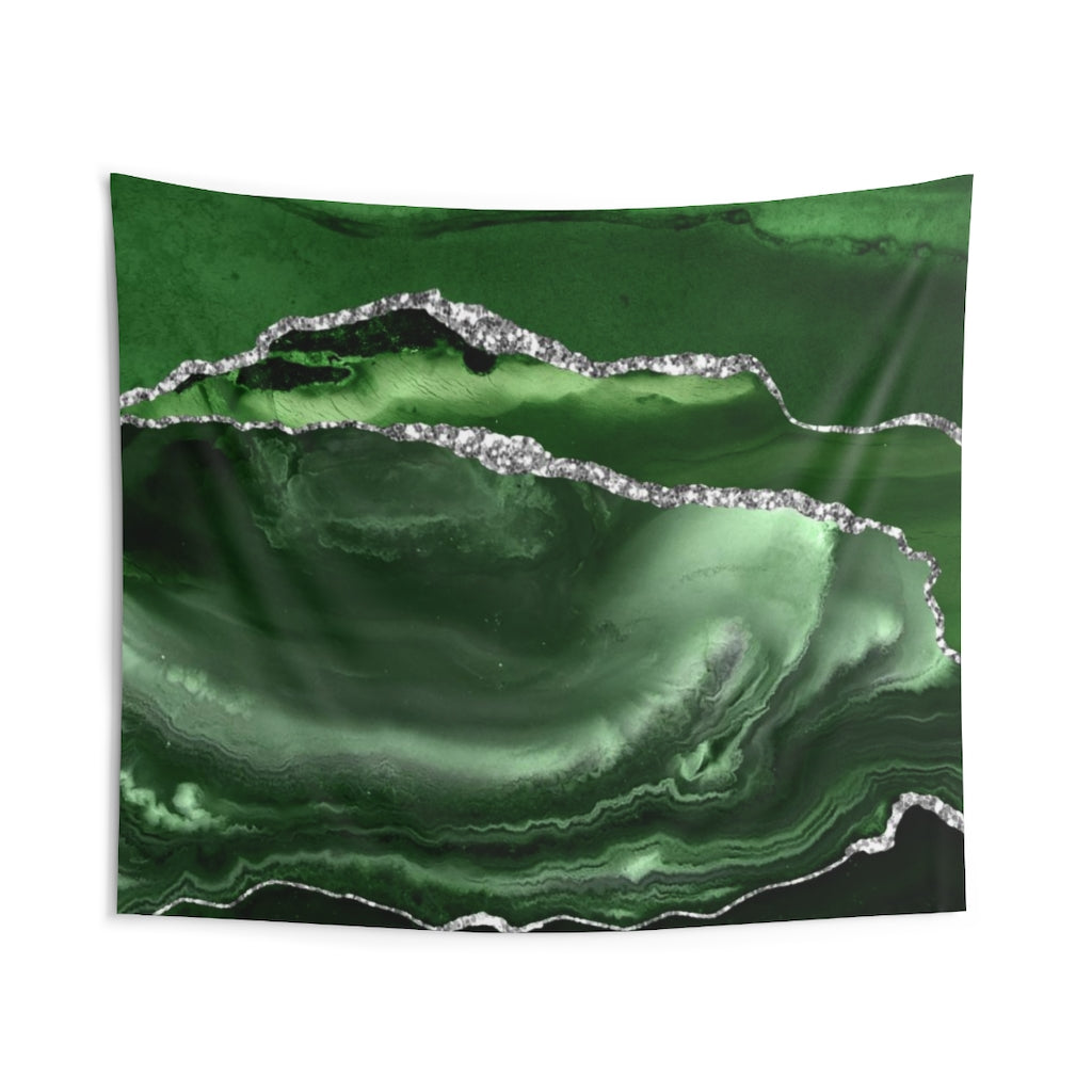 Abstract Tapestry | Green Silver