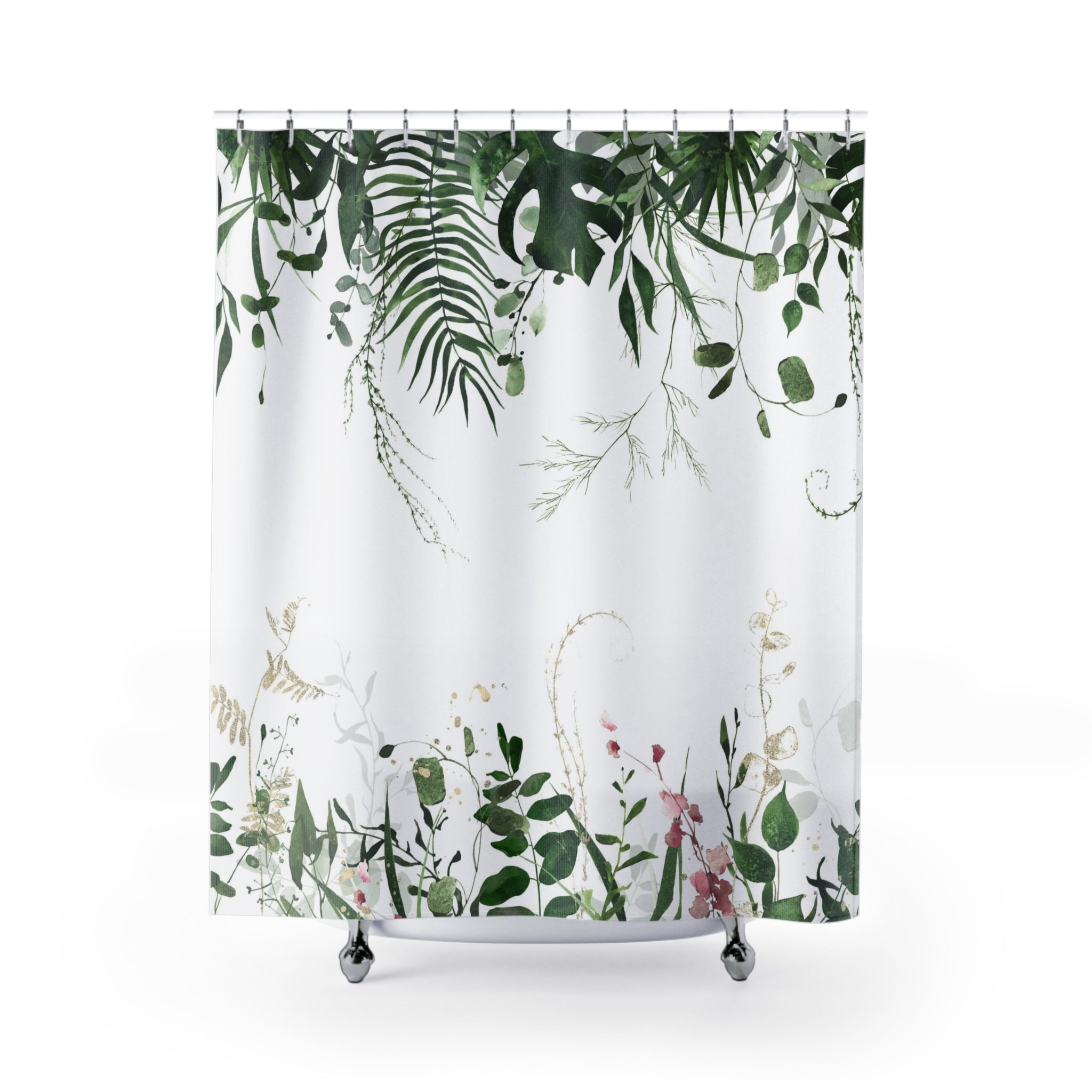 modern boho fabric shower curtain