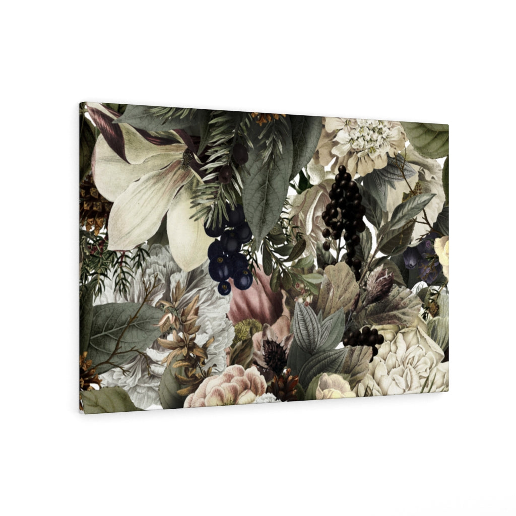 FLORAL CANVAS ART | Black White Green