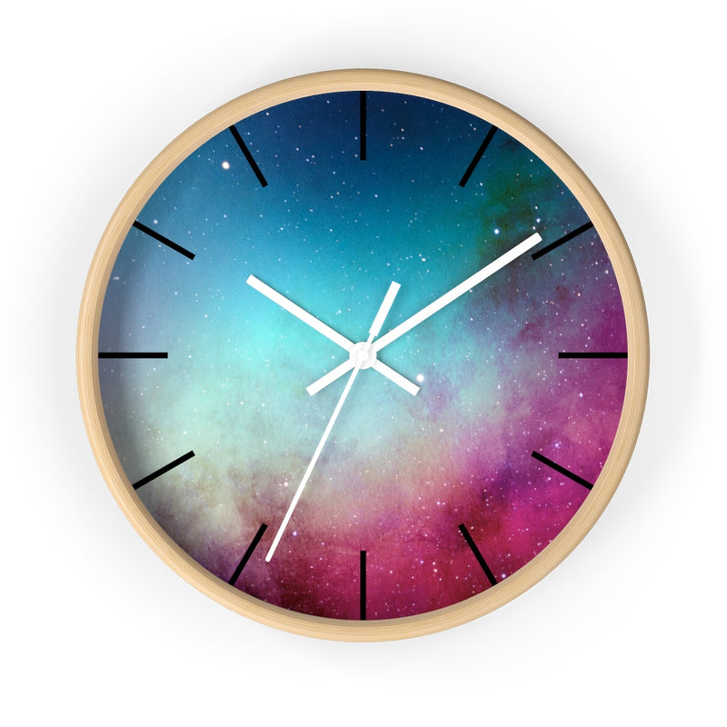 Turquoise Pink Ombre 10" Wood Wall Clock