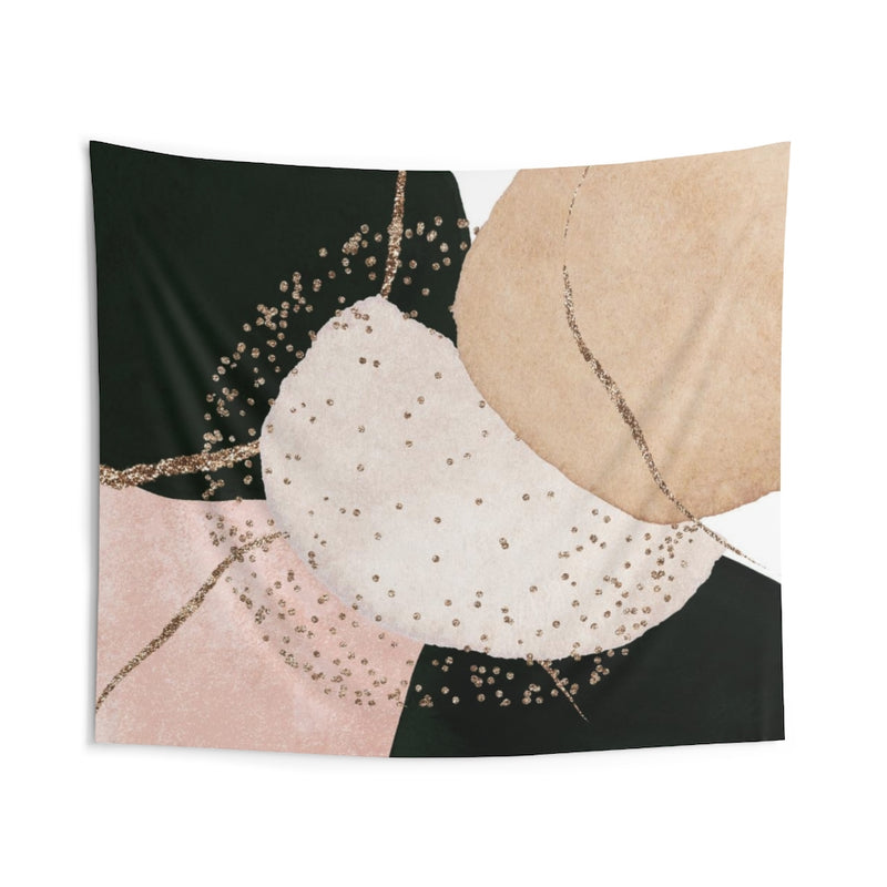 Abstract Tapestry | Beige White Blush Pink White