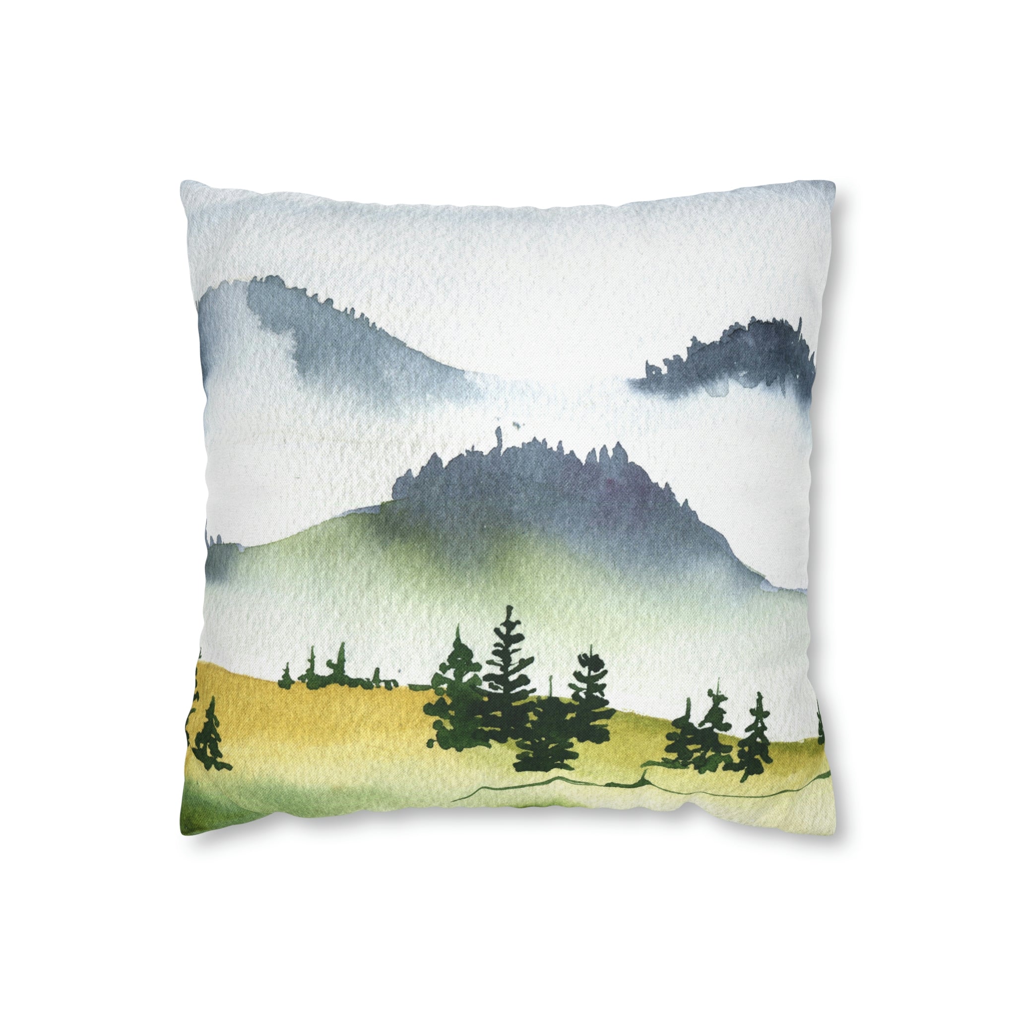 Floral Boho Pillow Cover | Mountain Green Trees