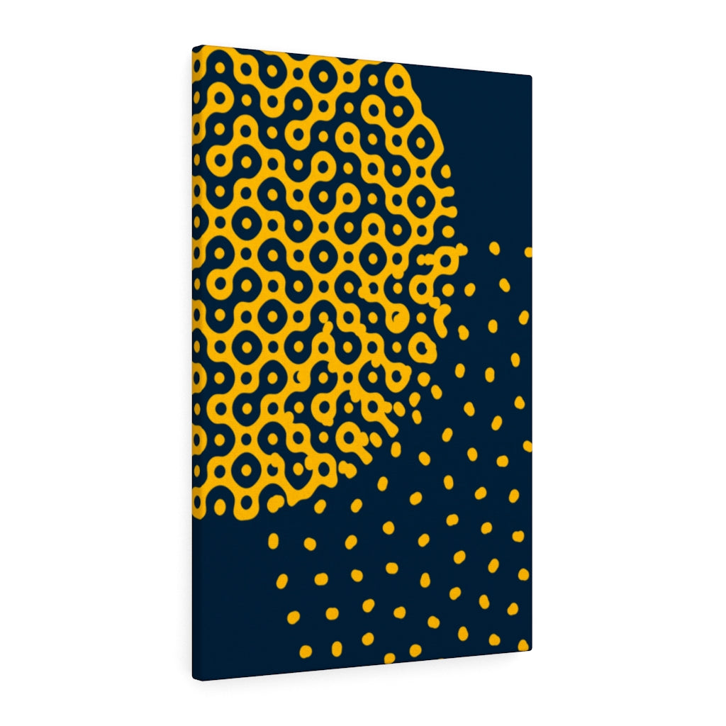 ABSTRACT WALL CANVAS ART | Navy Blue Yellow