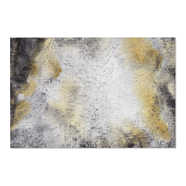 Abstract Area Rug | Grey Yellow Ombre