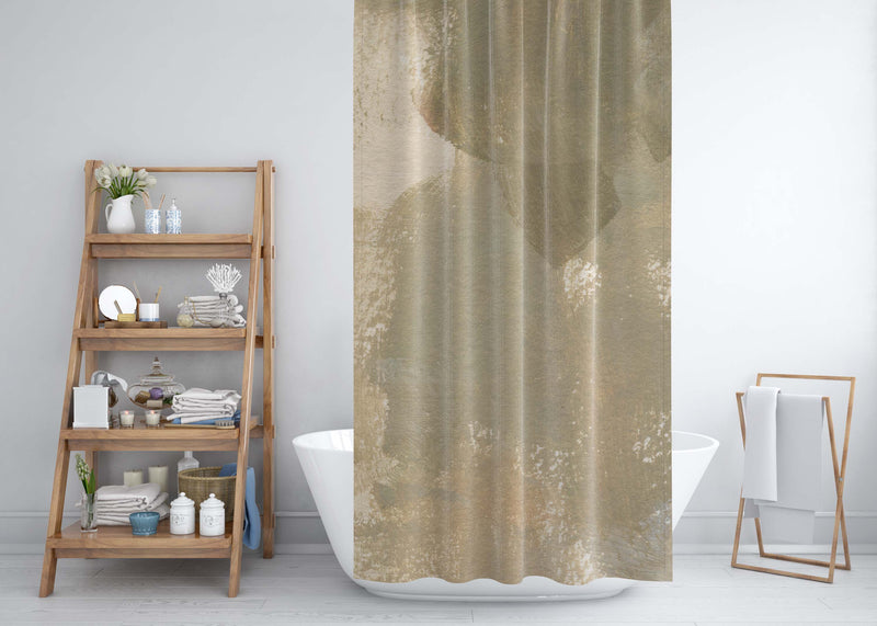 Terracotta Shower Curtain | Beige Khaki Green