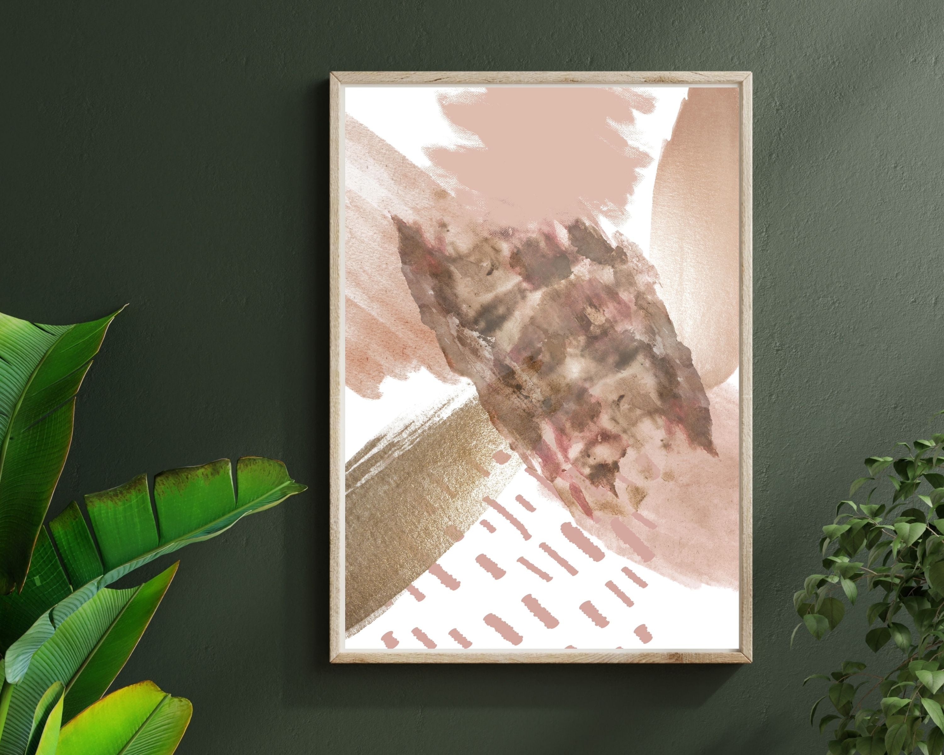 Abstract Boho Art Prints | Bronze Rose Gold