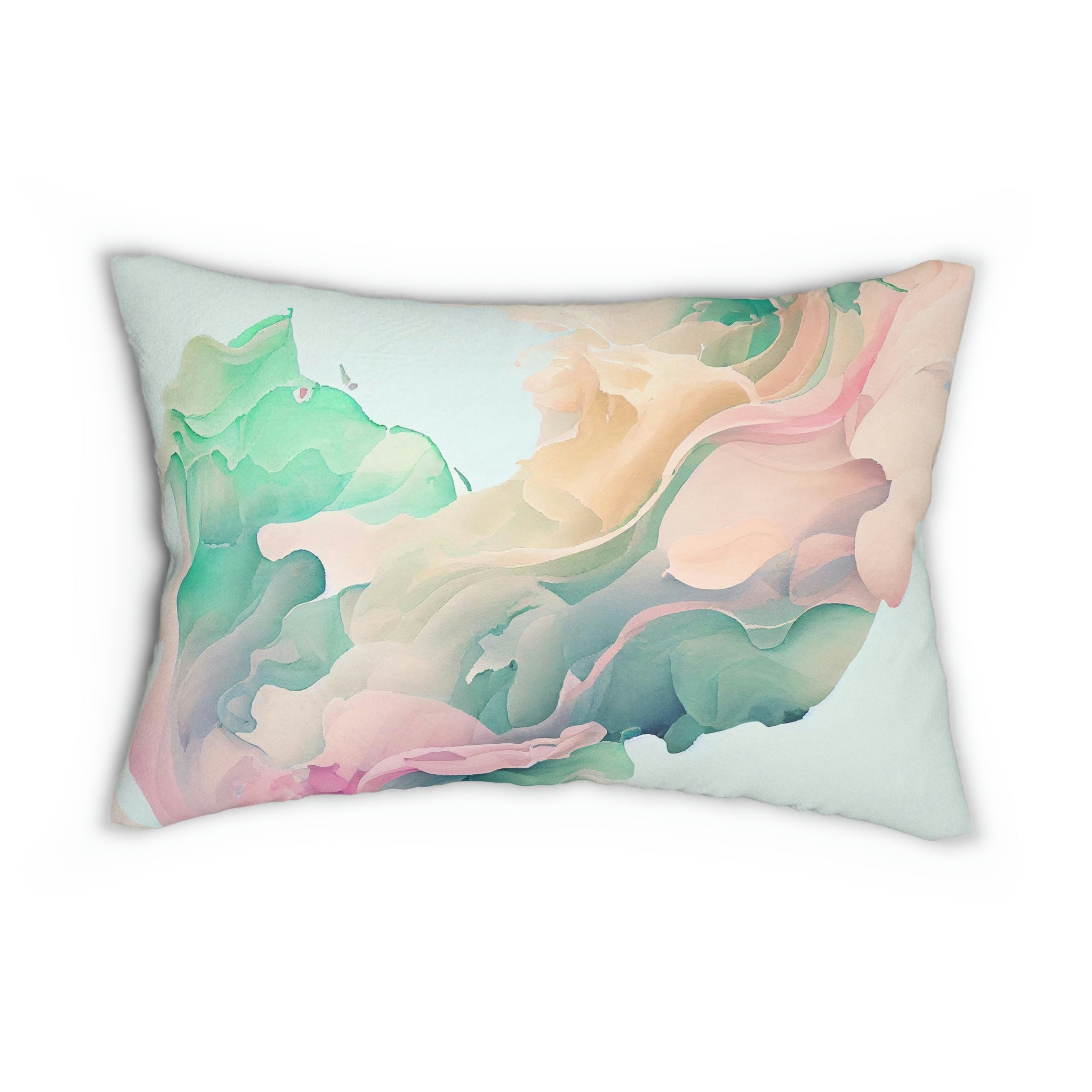 Abstract Lumbar Pillow | Pastel Blue Peach