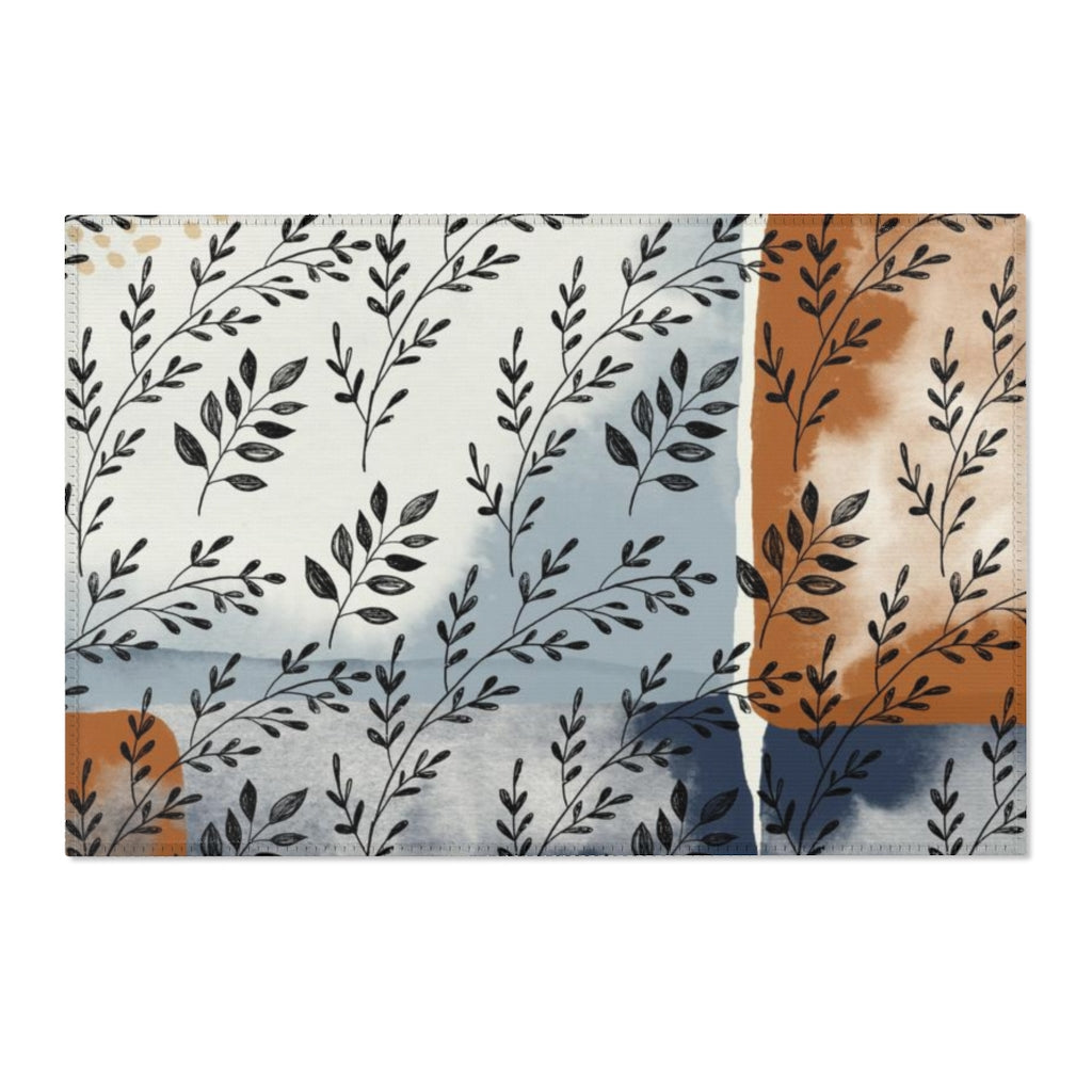 Floral Area Rug | Navy Rust Hygge