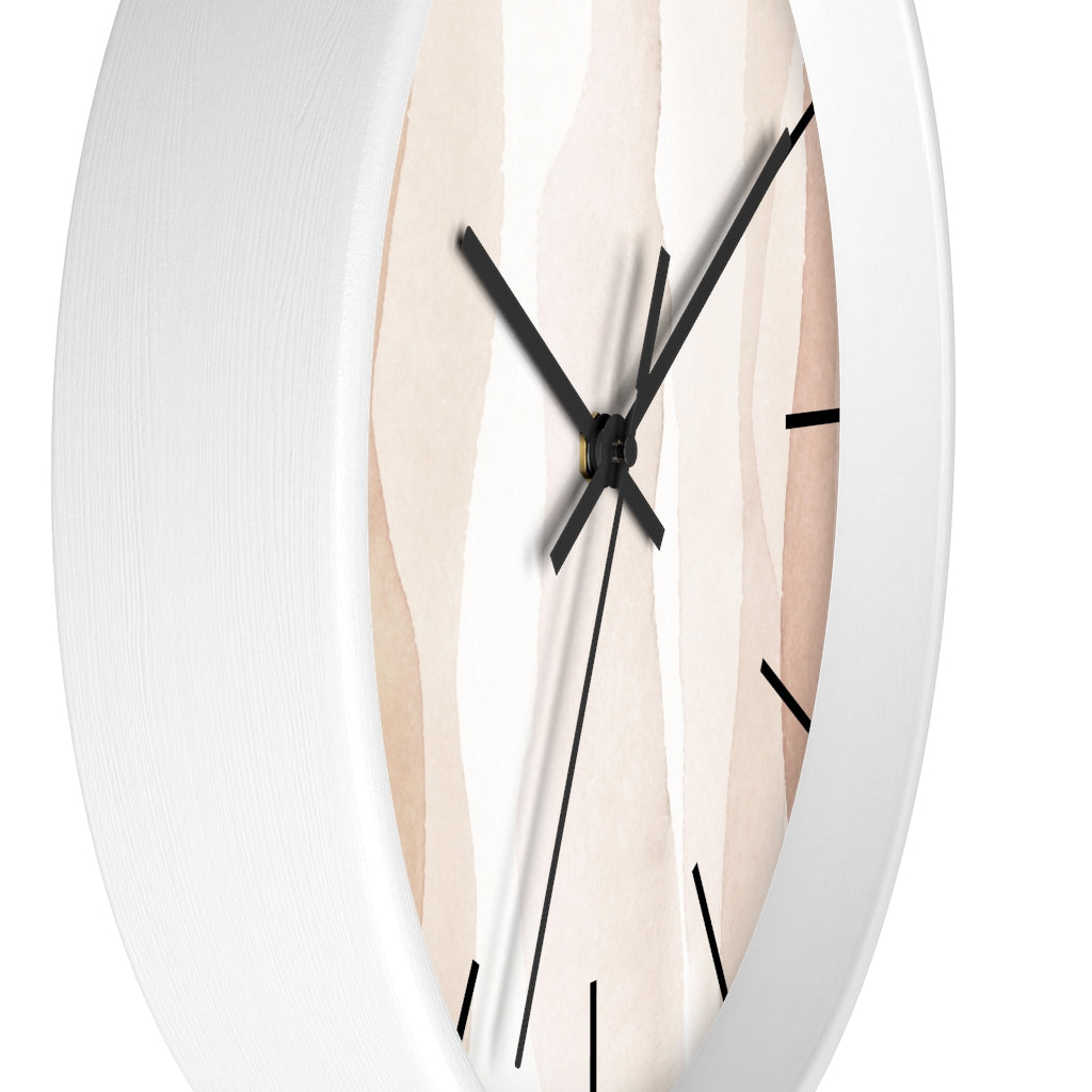 Wood,  Wall Clock, Pastel Beige 10"