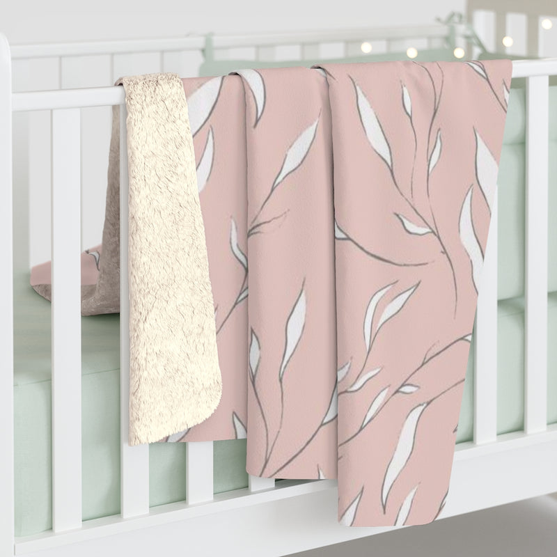 Floral Boho Comfy Blanket | Blush Pink White