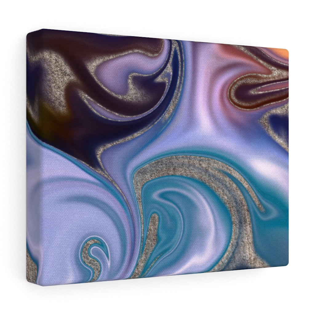 ABSTRACT WALL CANVAS ART | Purple Blue Silver