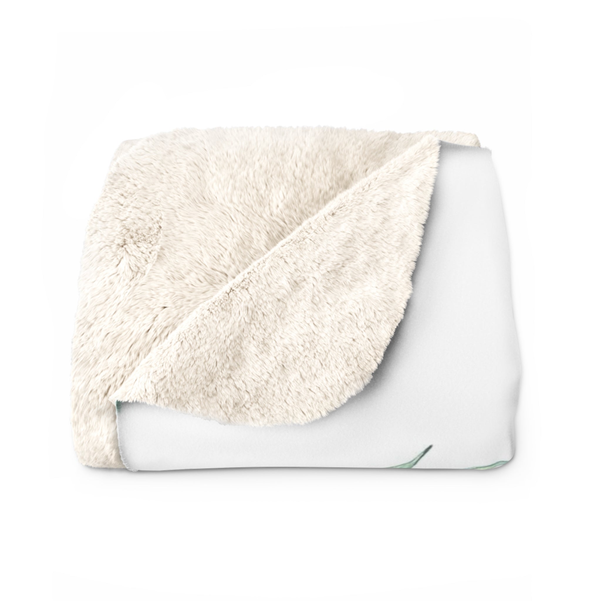 Floral Blanket | Sage Green White Leaves