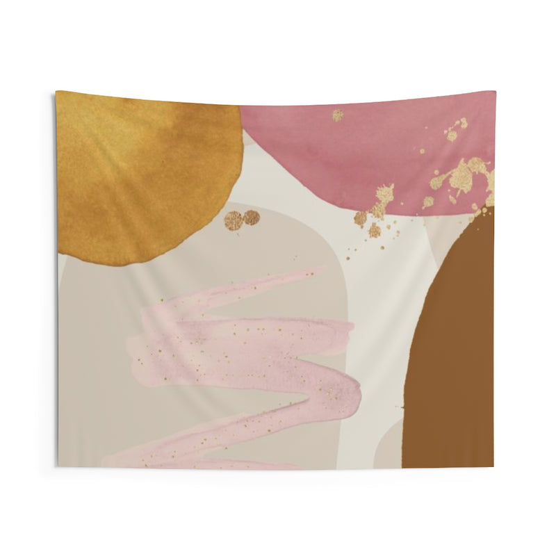 Abstract Tapestry | Pastel Cream Blush Pink Rust