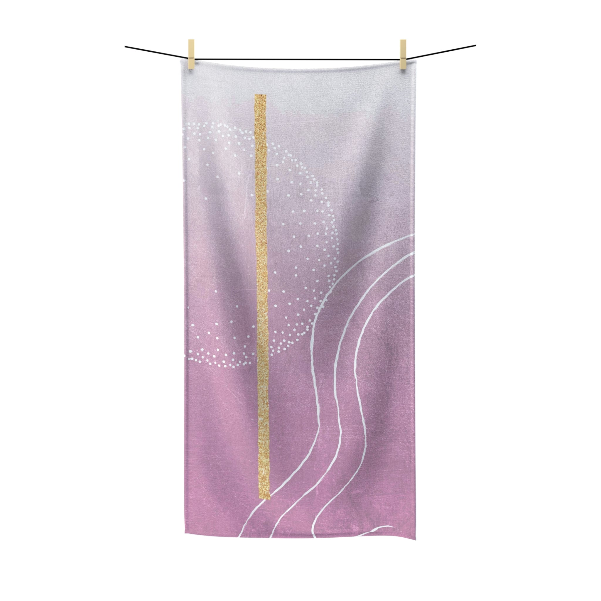 Pink, Minimalist, Abstract Bath Towel