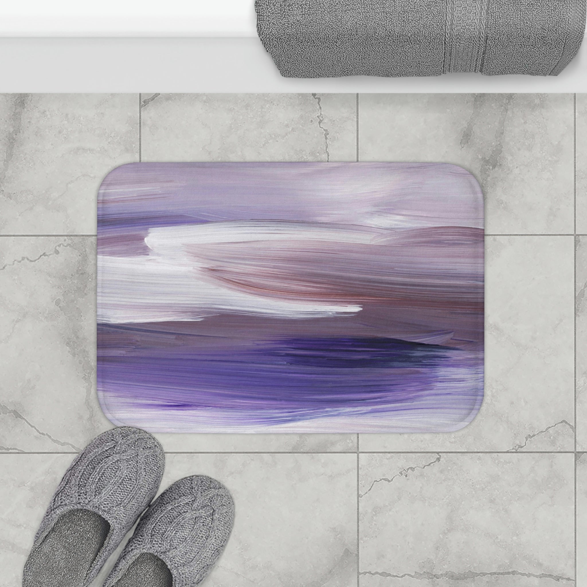 Boho Abstract Bath, Kitchen Mat | Lavender Ombre