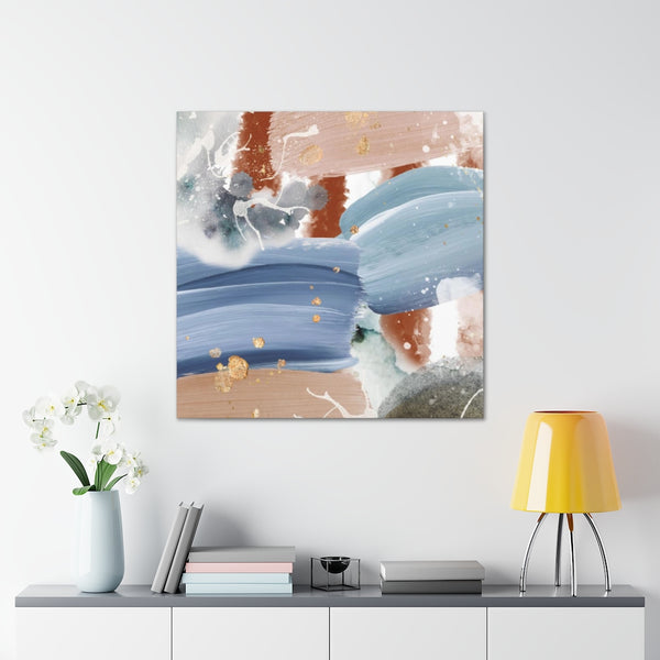 Blue Abstract Canvas Watercolor Wall Art