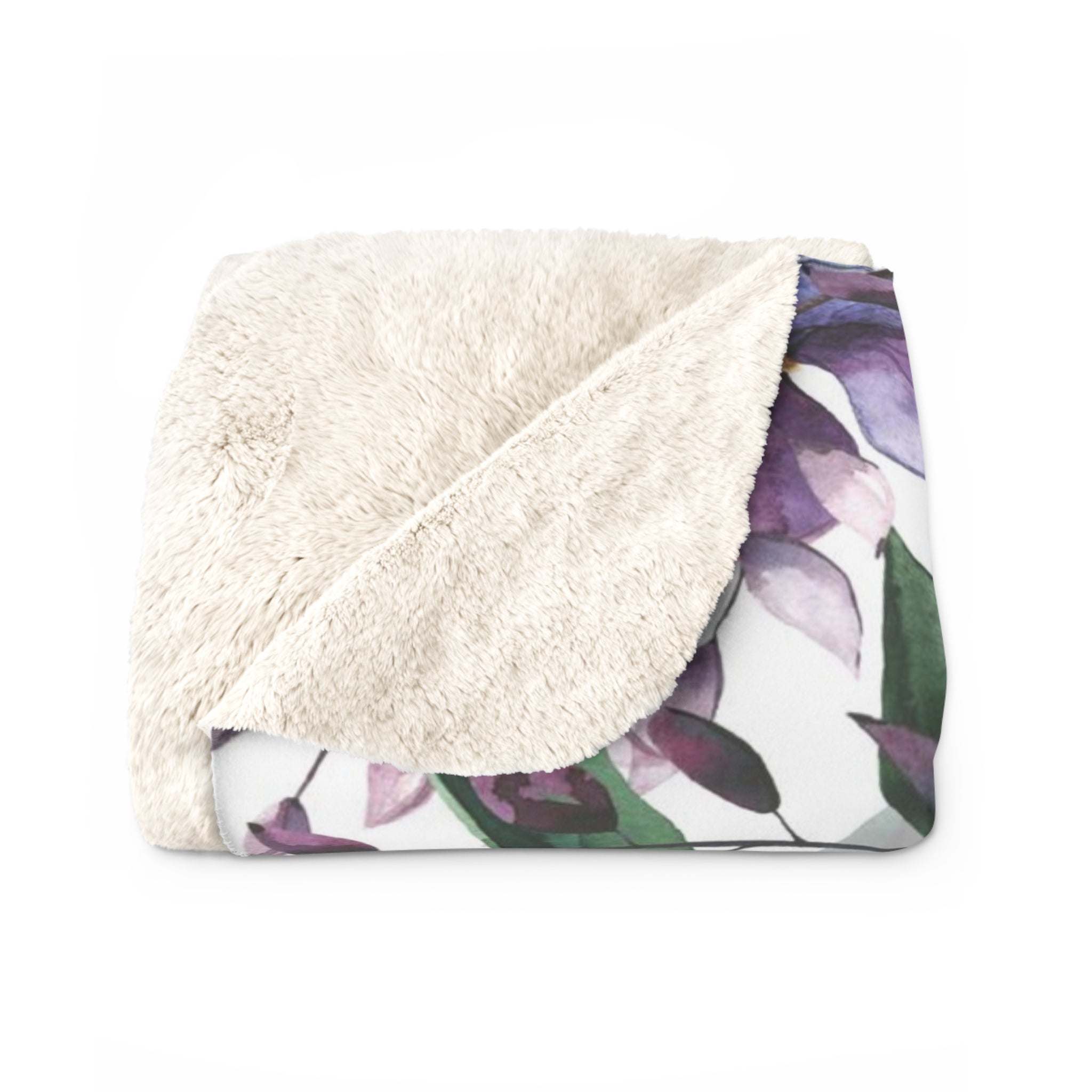 Floral Blanket | Purple Navy Blue Jungle