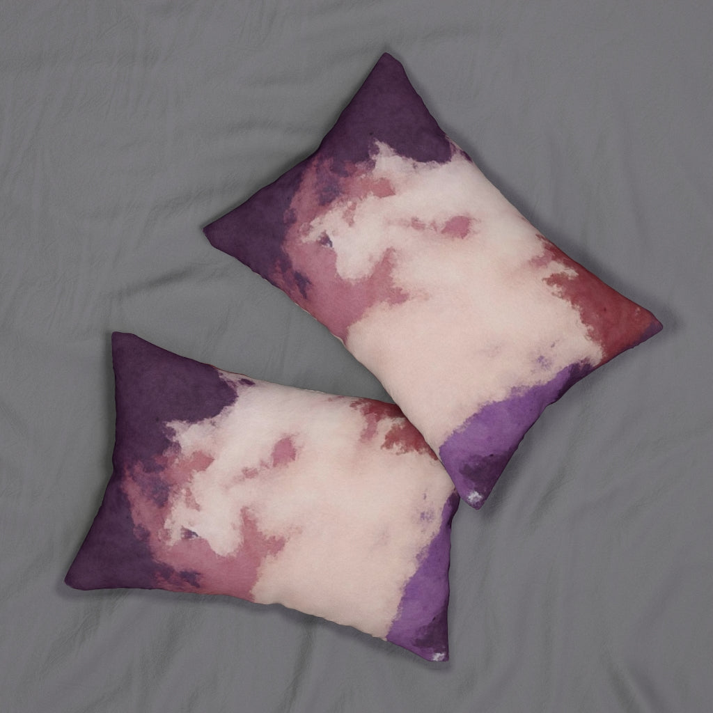 Abstract Boho Lumbar Pillow | Purple Blush Pink